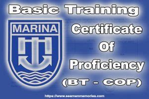 bt refresher|MARINA COP for Basic Training (BT COP): All You .